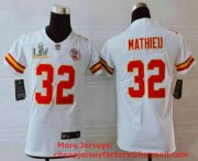 Wholesale Cheap Youth Kansas City Chiefs #32 Tyrann Mathieu White 2021 Super Bowl LV Vapor Untouchable Stitched Nike Limited NFL Jersey