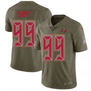Wholesale Cheap Nike Buccaneers #99 Warren Sapp Olive Men's Stitched NFL Limited 2017 Salute to Service Jersey