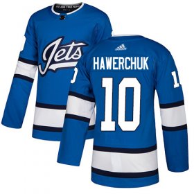 Wholesale Cheap Adidas Jets #10 Dale Hawerchuk Blue Alternate Authentic Stitched NHL Jersey