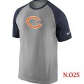 Wholesale Cheap Nike Chicago Bears Ash Tri Big Play Raglan NFL T-Shirt Grey/ Navy Blue