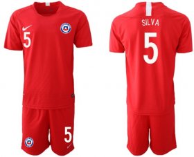 Wholesale Cheap Chile #5 Silva Home Soccer Country Jersey