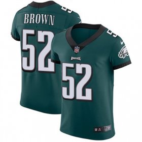 Wholesale Cheap Nike Eagles #52 Asantay Brown Midnight Green Team Color Men\'s Stitched NFL Vapor Untouchable Elite Jersey