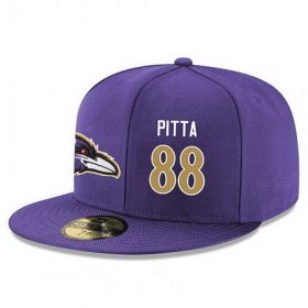 Wholesale Cheap Baltimore Ravens #88 Dennis Pitta Snapback Cap NFL Player Purple with Gold Number Stitched Hat