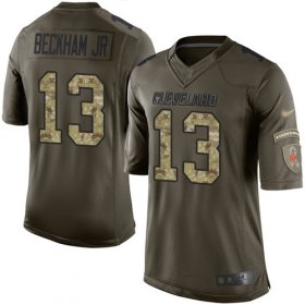 Wholesale Cheap Nike Browns #13 Odell Beckham Jr Green Men\'s Stitched NFL Limited 2015 Salute to Service Jersey
