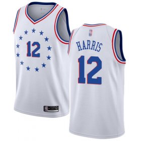 Wholesale Cheap 76ers #12 Tobias Harris White Basketball Swingman Earned Edition Jersey