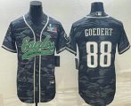 Cheap Men's Philadelphia Eagles #88 Dallas Goedert Grey Camo With Super Bowl LVII Patch Cool Base Stitched Baseball Jersey