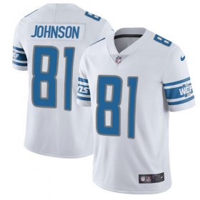 Wholesale Cheap Nike Lions #81 Calvin Johnson White Youth Stitched NFL Vapor Untouchable Limited Jersey