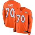 Wholesale Cheap Men's Broncos #70 Ja'Wuan James Orange Team Color Men's Stitched NFL Limited Therma Long Sleeve Jersey