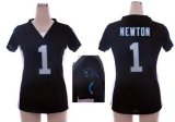 Wholesale Cheap Nike Panthers #1 Cam Newton Black Team Color Draft Him Name & Number Top Women's Stitched NFL Elite Jersey
