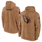 Wholesale Cheap Men's Arizona Cardinals 2023 Brown Salute to Service Pullover Hoodie