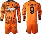 Wholesale Cheap Men 2020-2021 club Juventus away long sleeves 9 orange Soccer Jerseys