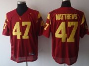 Wholesale Cheap USC Trojans #47 Matthews Red Jersey