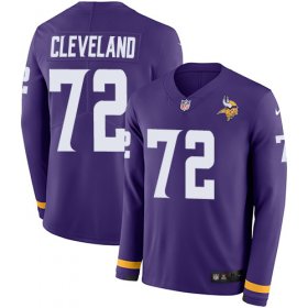 Wholesale Cheap Nike Vikings #72 Ezra Cleveland Purple Team Color Men\'s Stitched NFL Limited Therma Long Sleeve Jersey