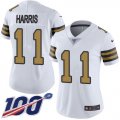Wholesale Cheap Nike Saints #11 Deonte Harris White Women's Stitched NFL Limited Rush 100th Season Jersey