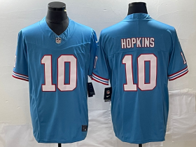 Wholesale Cheap Men\'s Tennessee Titans #10 DeAndre Hopkins Blue 2023 FUSE Vapor Limited Throwback Stitched Jersey