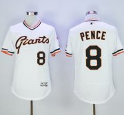 Wholesale Cheap Giants #8 Hunter Pence White Flexbase Authentic Collection Cooperstown Stitched MLB Jersey
