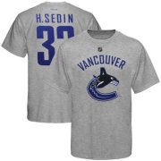 Wholesale Cheap Vancouver Canucks #33 Henrik Sedin Reebok Name and Number T-Shirt Gray
