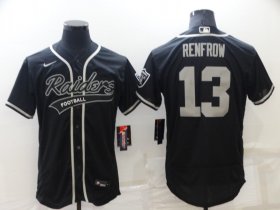 Wholesale Cheap Men\'s Las Vegas Raiders #13 Hunter Renfrow Black Stitched MLB Flex Base Nike Baseball Jersey