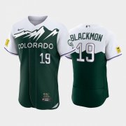 Wholesale Men's Colorado Rockies #19 Charlie Blackmon 2022 Green City Connect Flex Base Stitched Jersey