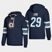 Wholesale Cheap Winnipeg Jets #29 Patrik Laine Blue adidas Lace-Up Pullover Hoodie