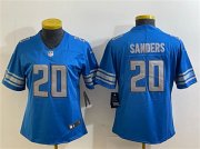 Cheap Women's Detroit Lions #20 Barry Sanders Blue Vapor Limited Stitched Football Jersey(Run Smaller)