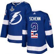 Cheap Adidas Lightning #2 Luke Schenn Blue Home Authentic USA Flag Youth 2020 Stanley Cup Champions Stitched NHL Jersey