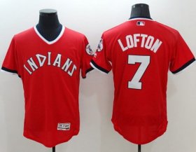 Wholesale Cheap Indians #7 Kenny Lofton Red Flexbase Authentic Collection 1978 Turn Back The Clock Stitched MLB Jersey