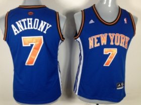 Wholesale Cheap New York Knicks #7 Carmelo Anthony Blue Womens Jersey