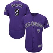Wholesale Cheap Rockies #9 Daniel Murphy Purple Flexbase Authentic Collection Stitched MLB Jersey
