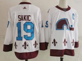 Wholesale Cheap Men\'s Colorado Avalanche #19 Joe Sakic White 2021 Retro Stitched NHL Jersey