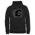 Wholesale Cheap Men's Calgary Flames Black Rink Warrior Pullover Hoodie