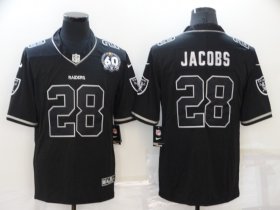 Wholesale Cheap Men\'s Las Vegas Raiders #28 Josh Jacobs Black Shadow 2021 Vapor Untouchable Stitched Nike Limited Jersey