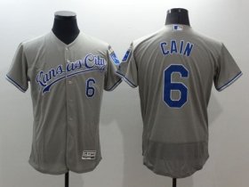 Wholesale Cheap Royals #6 Lorenzo Cain Grey Flexbase Authentic Collection Stitched MLB Jersey