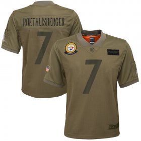 Wholesale Cheap Youth Pittsburgh Steelers #7 Ben Roethlisberger Nike Camo 2019 Salute to Service Game Jersey
