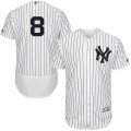 Wholesale Cheap Yankees #8 Yogi Berra White Strip Flexbase Authentic Collection Stitched MLB Jersey