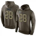 Wholesale Cheap NFL Men's Nike Los Angeles Rams #28 Marshall Faulk Stitched Green Olive Salute To Service KO Performance Hoodie