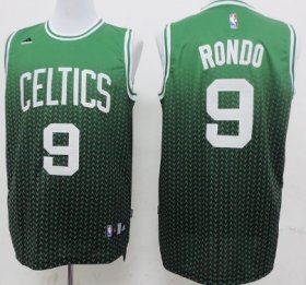 Wholesale Cheap Boston Celtics #9 Rajon Rondo Green/Black Resonate Fashion Jersey