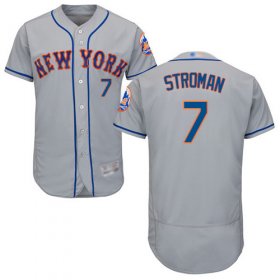 Wholesale Cheap Mets #7 Marcus Stroman Grey Flexbase Authentic Collection Stitched MLB Jersey