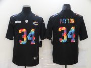 Wholesale Cheap Men's Chicago Bears #34 Walter Payton Multi-Color Black 2020 NFL Crucial Catch Vapor Untouchable Nike Limited Jersey