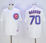 Wholesale Cheap Cubs #70 Joe Maddon White(Blue Strip) Cool Base Stitched MLB Jersey