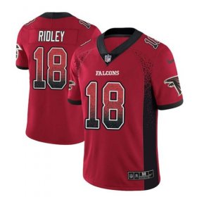 Wholesale Cheap Nike Falcons #18 Calvin Ridley Red Team Color Men\'s Stitched NFL Limited Rush Drift Fashion Jersey