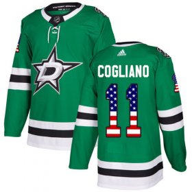 Cheap Adidas Stars #11 Andrew Cogliano Green Home Authentic USA Flag Youth Stitched NHL Jersey