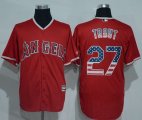 Wholesale Cheap Angels of Anaheim #27 Mike Trout Red USA Flag Fashion Stitched MLB Jersey