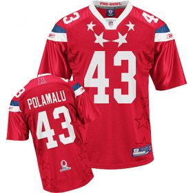 Wholesale Cheap Steelers #43 Troy Polamalu 2011 Red Pro Bowl Stitched NFL Jersey