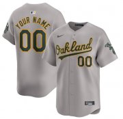 Cheap Men's Oakland Athletics Active Player Custom Gray Away Limited Stitched Jersey