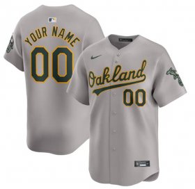 Cheap Men\'s Oakland Athletics Active Player Custom Gray Away Limited Stitched Jersey