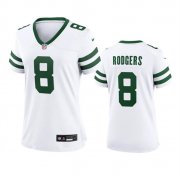 Cheap Women's New York Jets #8 Aaron Rodgers White 2024 Football Stitched Jersey(Run Small)