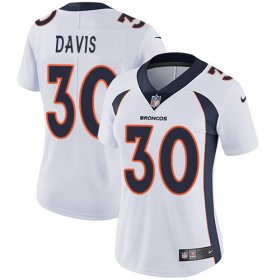 Wholesale Cheap Nike Broncos #30 Terrell Davis White Women\'s Stitched NFL Vapor Untouchable Limited Jersey