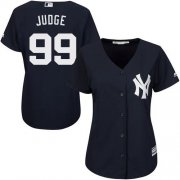 Wholesale Cheap Yankees #99 Aaron Judge Navy Blue Alternate Women's Stitched MLB Jersey