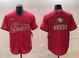 Cheap Men's San Francisco 49ers Red Team Big Logo With Patch Cool Base Stitched Baseball Jersey